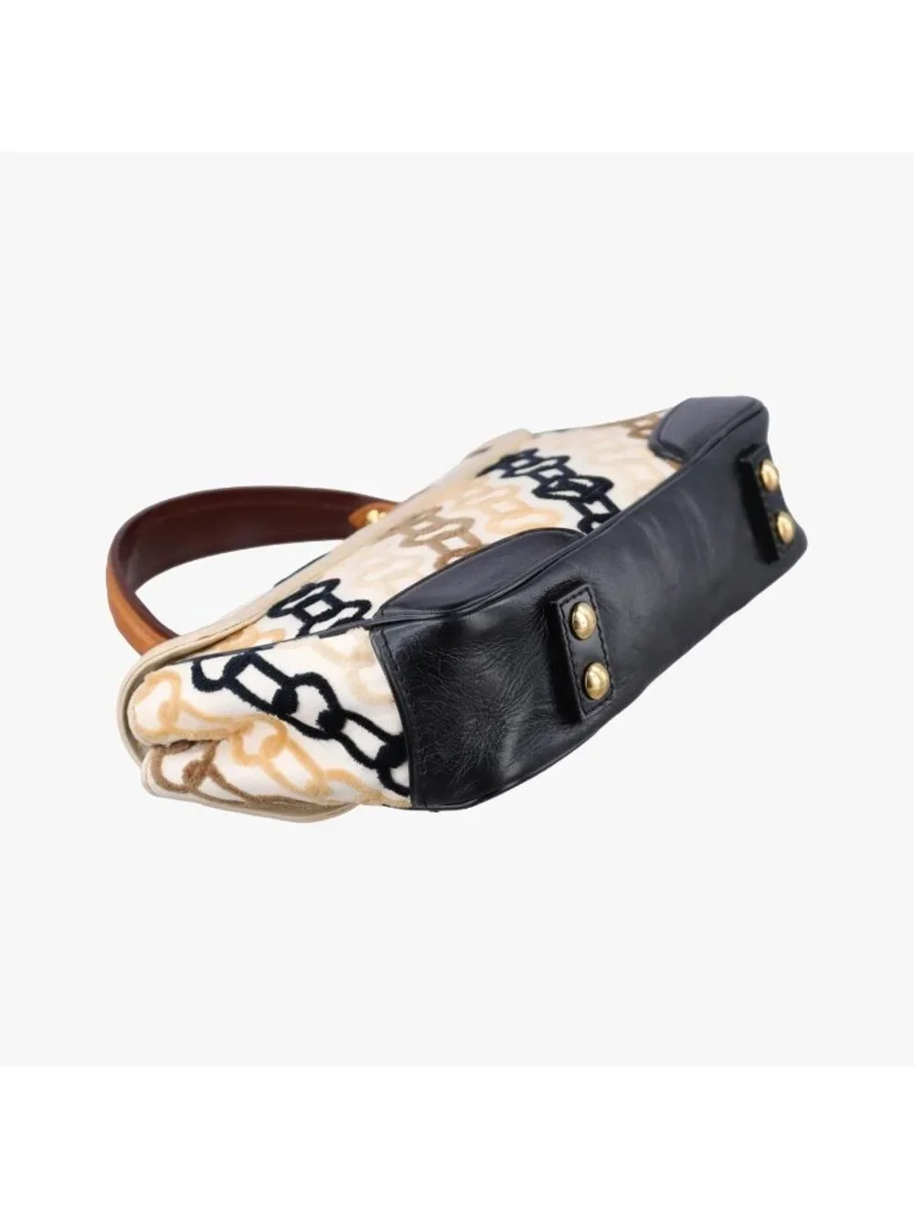 Louis Vuitton Dolly Black White Multicolor Cotton Velvet Shoulder Bag